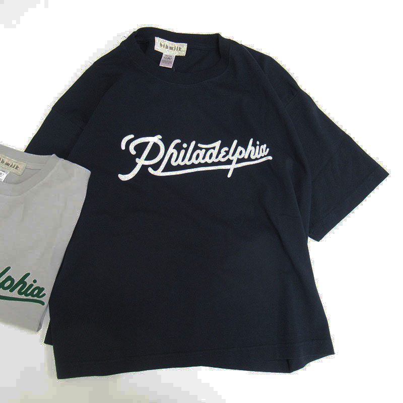 bibmilk コットンTシャツ“Philladelphia”/NV02 【日本製】